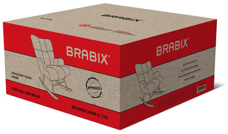 Кресло-качалка BRABIX "Rock LC-310", фактурная ткань букле (экомех), кремовое, 533150