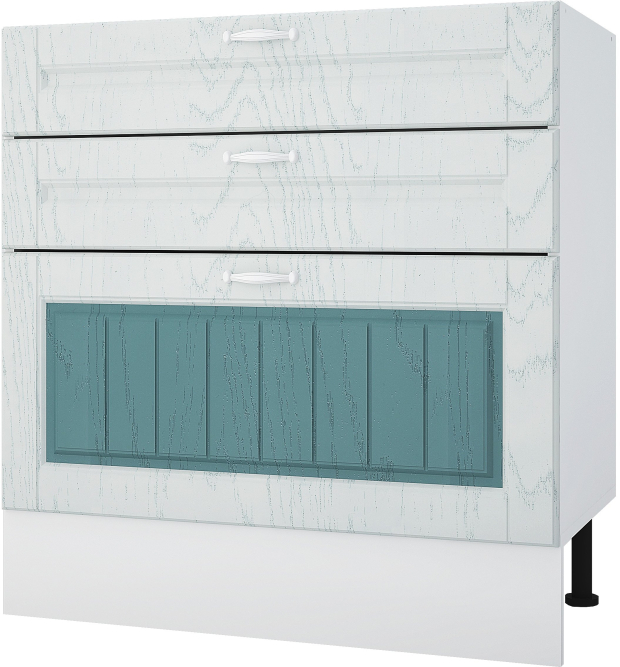 Стол рабочий 800 мм с тремя ящиками B-BOX (Метабоксы) Камелия