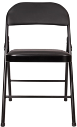 Стул складной для дома и офиса BRABIX "Golf Plus CF-003 Комфорт", черный каркас, кожзам черный, 531566