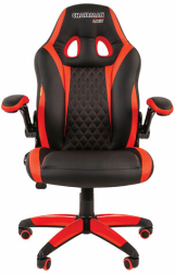 Кресло компьютерное СН GAME 15, экокожа, черное/красное, 7022777