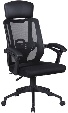 Кресло офисное BRABIX "Nexus ER-401", с подголовником, черное, 531835