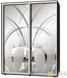 Шкаф-купе 2х дв Стандарт Пескоструй фон матовый № 10