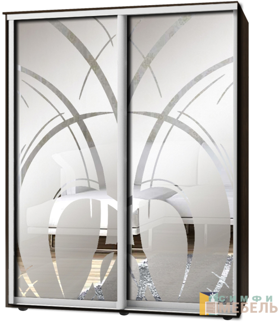 Шкаф-купе 2х дв Стандарт Пескоструй фон матовый № 10