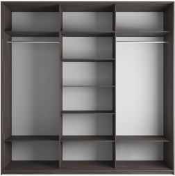 Шкаф-купе Эста 3-х дверный (Стекло Диско белый, Зеркало) Венге Мали