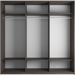 Шкаф-купе Эста 3-х дверный (Стекло Диско белый, Зеркало) Венге Мали