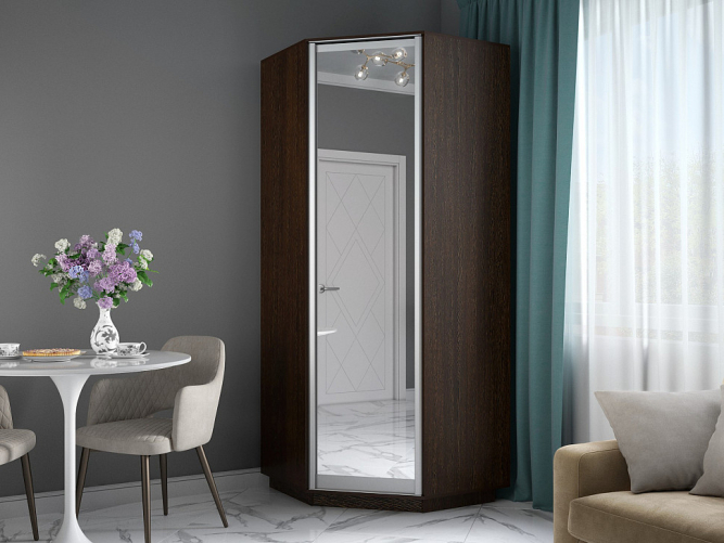 Шкаф-купе Экспресс Угловой ( Зеркало) Венге