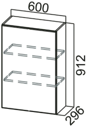 Шкаф навесной Ш600с (1ств со стеклом) Модерн