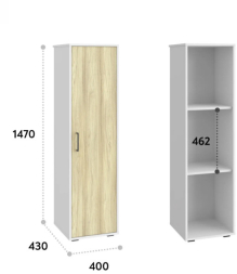 Шкаф-пенал Оскар ОС-01 белый структурный/блэквуд ячменный