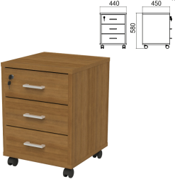 Тумба подкатная Арго 3 ящика, замок