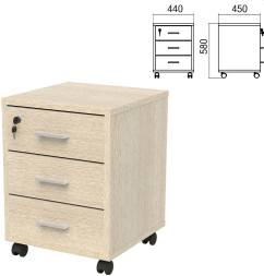 Тумба подкатная Арго 3 ящика, замок