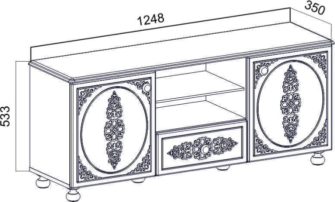 Тумба ТВ Ассоль АС-13 белое дерево
