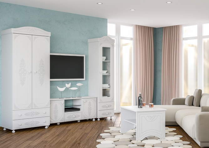 Тумба ТВ Ассоль АС-13 белое дерево