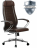 Кресло офисное МЕТТА "К-29" хром, рецик. кожа, сиденье и спинка мягкие, темно-коричневое