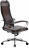 Кресло офисное МЕТТА "К-29" хром, рецик. кожа, сиденье и спинка мягкие, темно-коричневое