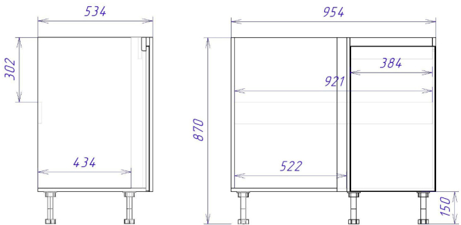 Стол СМУ-100 Женева (правый) (ЛДСП)