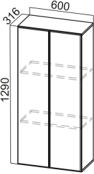 Пенал-надстройка 600 Модерн Нью