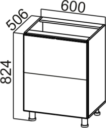 Стол-рабочий 600 (с ящиками) Модус