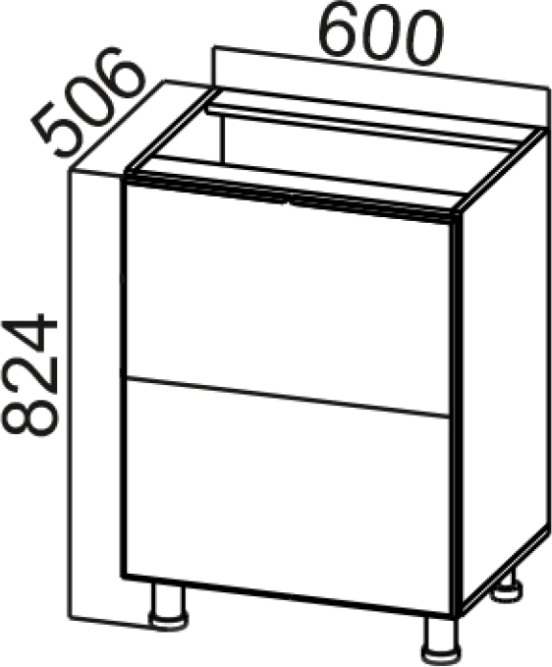 Стол-рабочий 600 (с ящиками) Модус