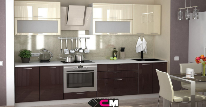 Кухня Ксения Ваниль | Шоколад (2,8 м) модульная