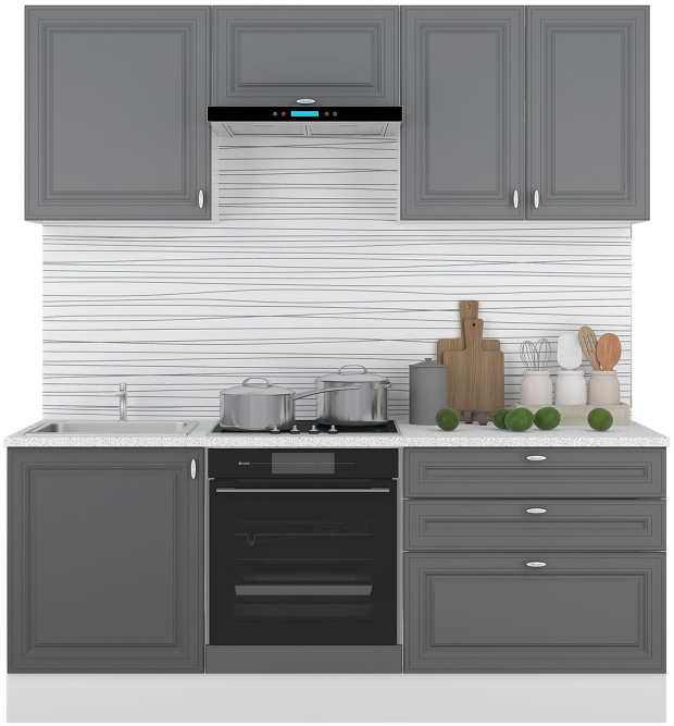 Кухня Ева комплект 2 Графит софт