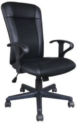 Кресло BRABIX "Optima MG-370", с подлокотниками, экокожа/ткань, черное, 531580