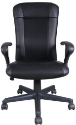 Кресло BRABIX "Optima MG-370", с подлокотниками, экокожа/ткань, черное, 531580