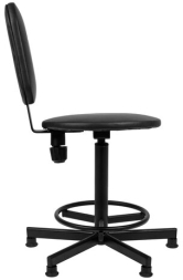 Кресло кассира, ресепшн РС37, без подлокотников, кожзам, черное