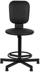 Кресло кассира, ресепшн РС37, без подлокотников, кожзам, черное