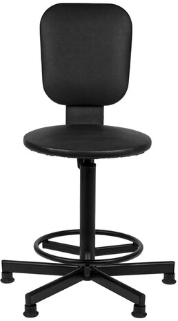 Кресло кассира, ресепшн РС37, без подлокотников, кожзам, черное