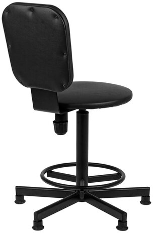 Кресло кассира, ресепшн РС37, без подлокотников, кожзам, черное