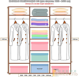 Шкаф купе 3х дв Комби 1 Зеркало