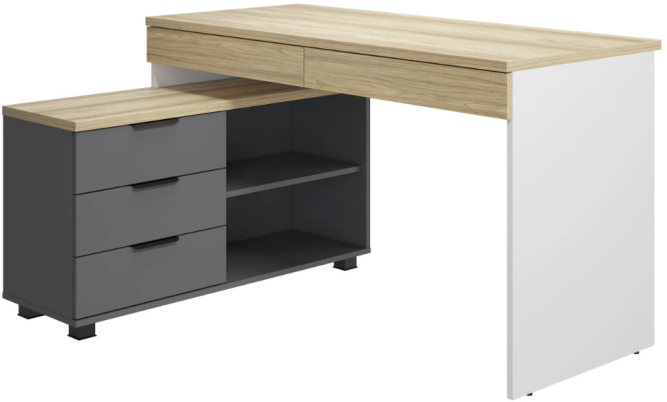 Стол Скайлайт СЛ-21К блэквуд ячменный/графит/белый/меренга