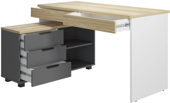 Стол Скайлайт СЛ-21К блэквуд ячменный/графит/белый/меренга