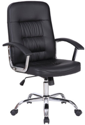 Кресло BRABIX "Bit EX-550", хром, экокожа, черное, 531838