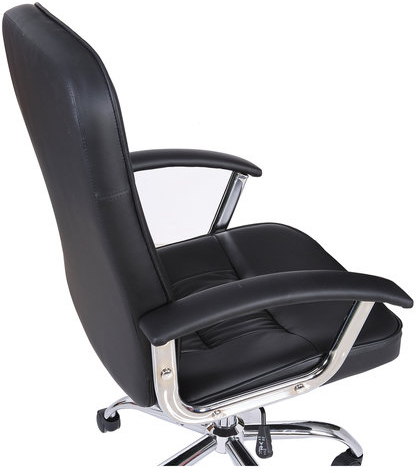 Кресло BRABIX "Bit EX-550", хром, экокожа, черное, 531838