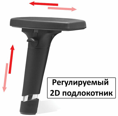 Кресло офисное МЕТТА "К-29-2D" хром, рецик. кожа, сиденье и спинка мягкие, черное