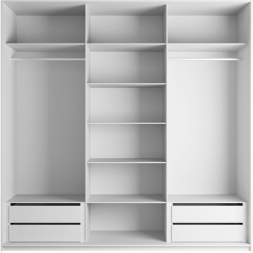 Шкаф-купе Эста 3-х дверный (Стекло Диско черный, Зеркало) Белый снег