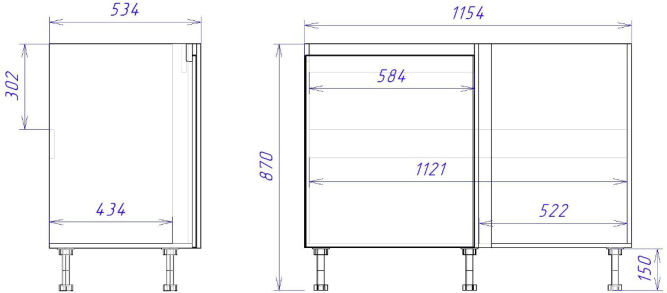 Стол СМУ-120 Женева (левый) (ЛДСП)