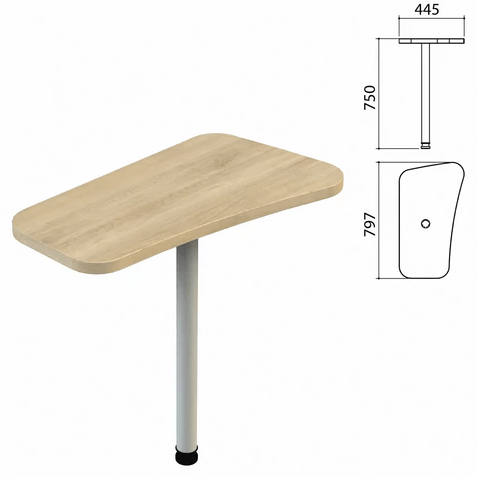 Стол приставной Приоритет с одной опорой