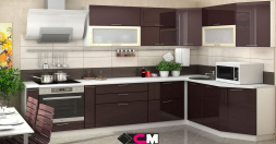 Кухня Ксения Шоколад (2,9*1,7 м) модульная