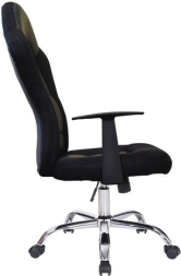 Кресло компьютерное BRABIX "Fusion EX-560", экокожа/ткань, хром, черное, 531581