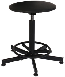 Кресло кассира, ресепшн РС37, без спинки, без подлокотников, кожзам, черное