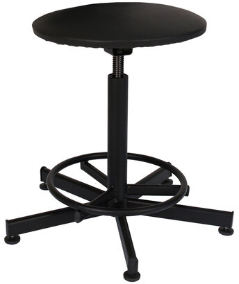 Кресло кассира, ресепшн РС37, без спинки, без подлокотников, кожзам, черное