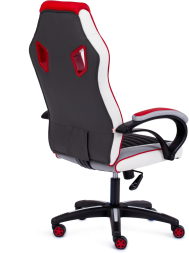 Кресло PILOT кож/зам/ткань, черный перфорированный/св.серый/красный, 36-6/06/TW-14/36-161