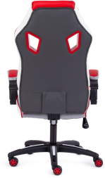 Кресло PILOT кож/зам/ткань, черный перфорированный/св.серый/красный, 36-6/06/TW-14/36-161