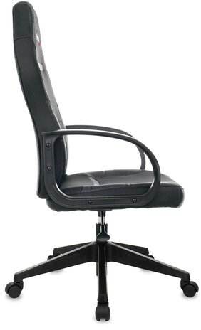 Кресло компьютерное BRABIX "Alpha GM-018", ткань/экокожа, черное, 532636, GM-018_532636