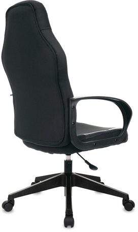 Кресло компьютерное BRABIX "Alpha GM-018", ткань/экокожа, черное, 532636, GM-018_532636