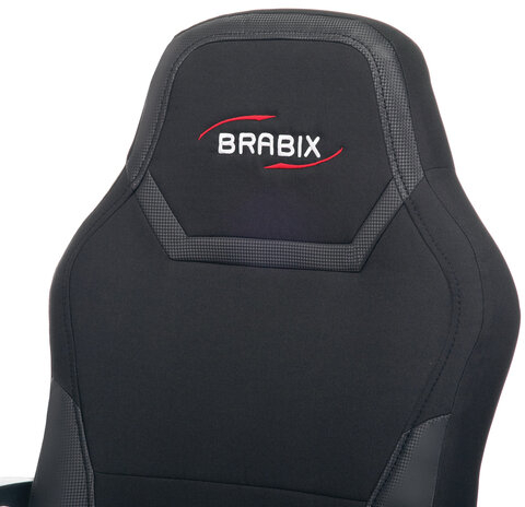 Кресло компьютерное BRABIX "Alpha GM-018", ткань/экокожа, черное, 532636, GM-018_532636