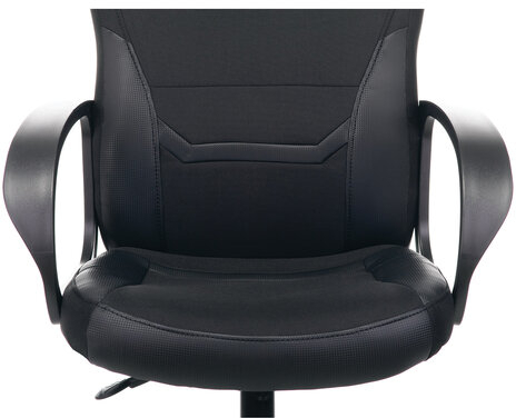 Кресло компьютерное BRABIX "Alpha GM-018", ткань/экокожа, черное, 532636, GM-018_532636
