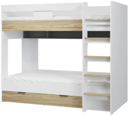 Кровать двухъярусная Скайлайт СЛ-30К блэквуд ячменный/графит/белый/меренга